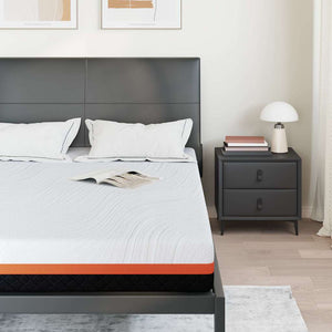 Matratze 140x190 cm Weiß Schwarz Jacquard