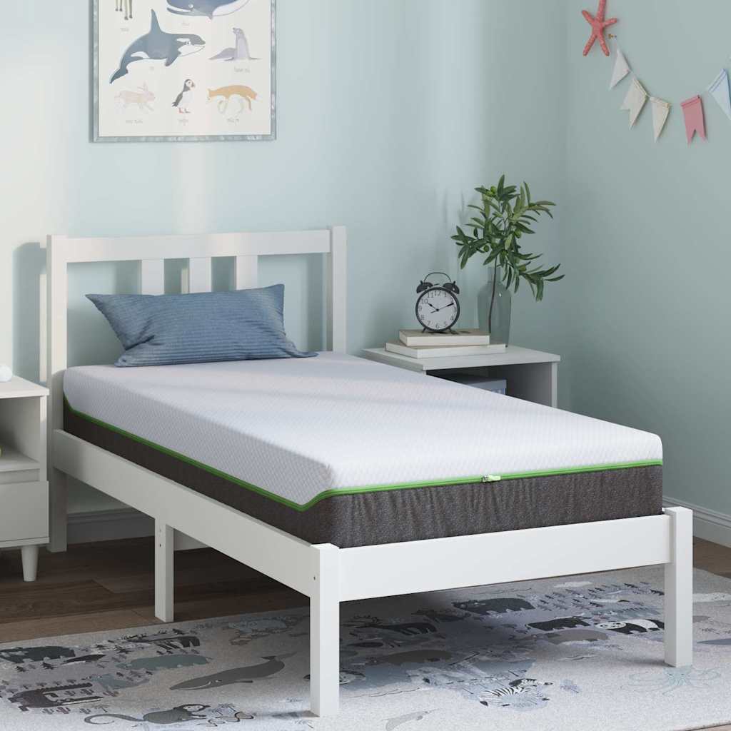 Matratze 80x160 cm Weiß/Grau Jacquard-Stoff