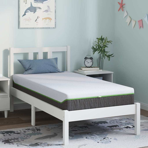 Matratze 80x160 cm Weiß/Grau Jacquard-Stoff