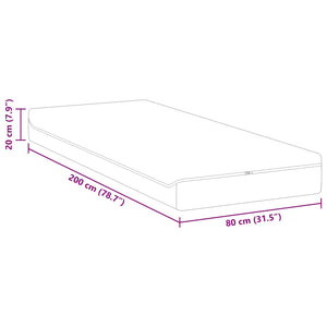 Matratze 80x200 cm Weiß Grau Jacquard-Stoff
