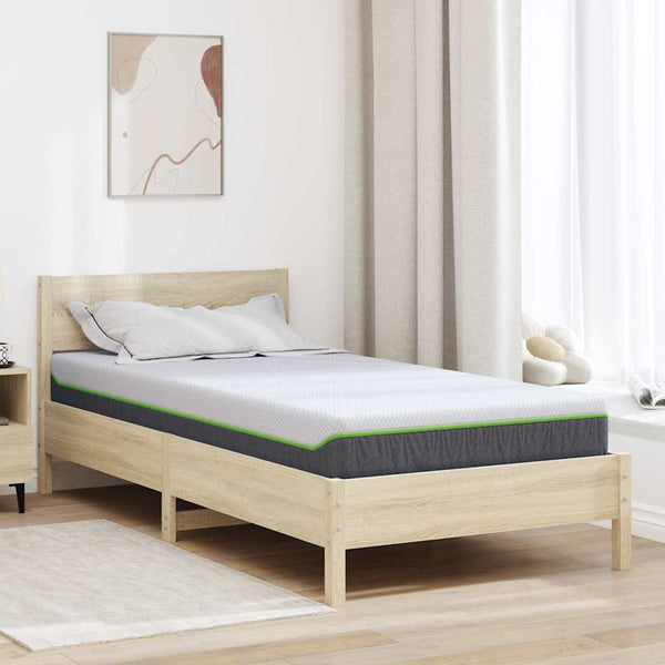 Matratze 90x190 cm Weiß/Grau Jacquard-Stoff