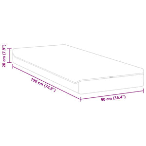 Matratze 90x190 cm Weiß/Grau Jacquard-Stoff