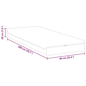 Matratze 90x200 cm Weiß/Grau Jacquard-Stoff