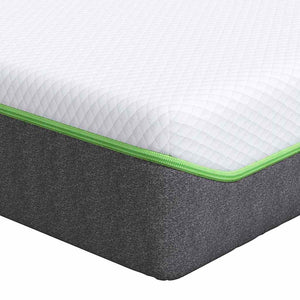 Matratze 120x200 cm Weiß Grau Jacquard-Stoff