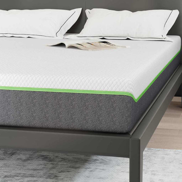 Matratze 140x190 cm Weiß Grau Jacquard-Stoff