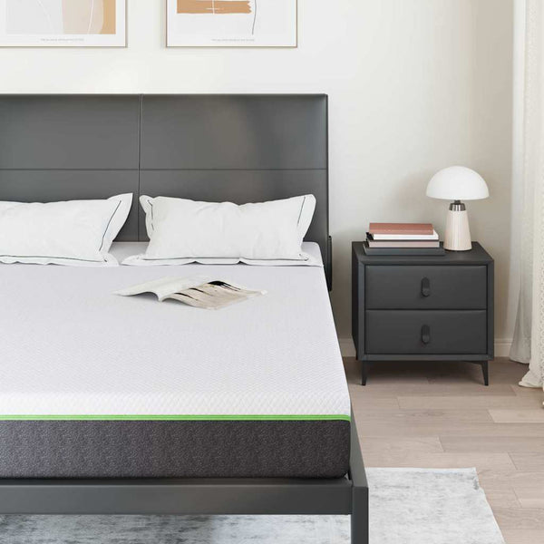 Matratze 140x190 cm Weiß Grau Jacquard-Stoff