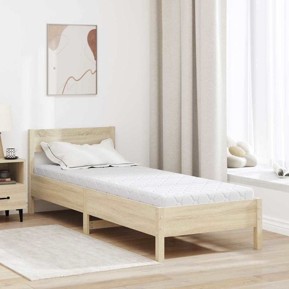 Matratze 70 x 200 cm Weiß Jacquard-Stoff