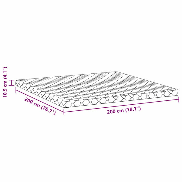 Matratze Weiß 200x200 cm Jacquard-Stoff