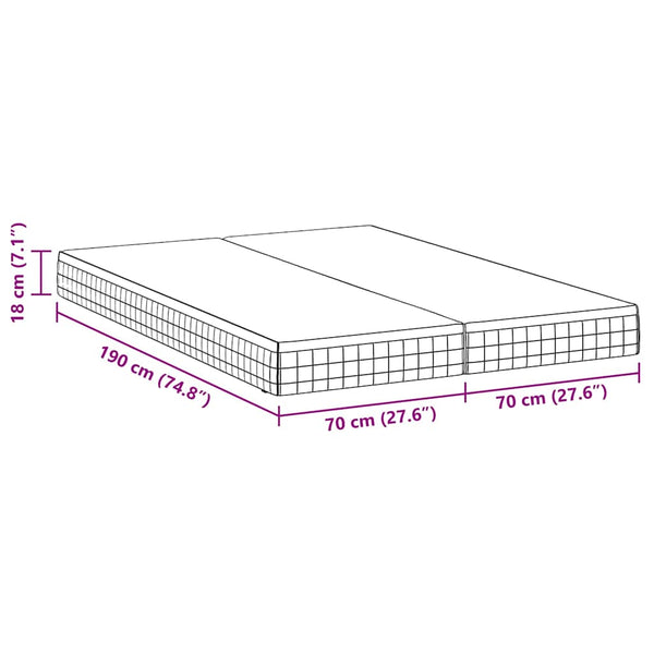 Bonell Feder Matratze 70x190 cm, 2er Set