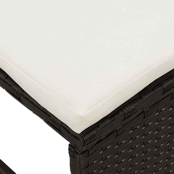 Gartensofa Set Schwarz Creme Polyrattan 6-teilig