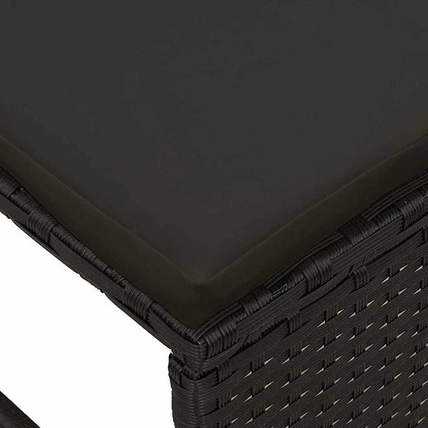 Gartensofa Set Schwarz Poly-Rattan mit Kissen