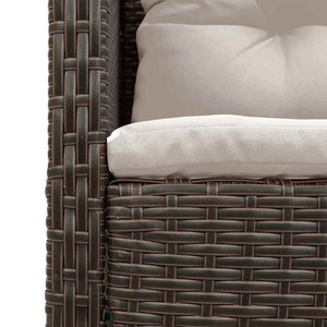 Gartensofa Set Braun Creme 6-teilig