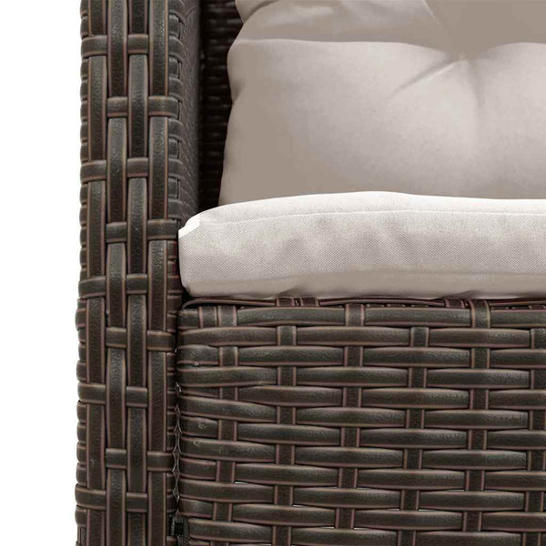 Gartensofa Set Braun Creme 6-teilig