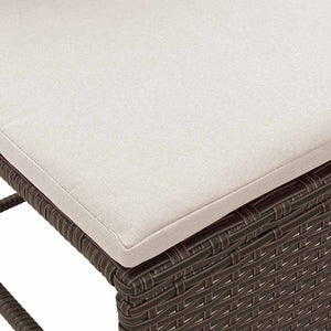 Gartensofa Set Braun Creme 6-teilig