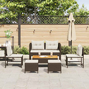 Gartensofa Set Braun Creme 6-teilig