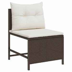 Gartensofa Set Braun Creme 6-teilig