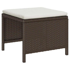 Gartensofa Set Braun Creme 6-teilig