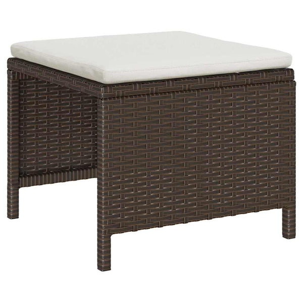 Gartensofa Set Braun Creme 6-teilig