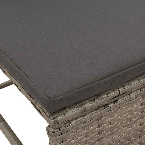 Gartensofa Set mit Kissen, Grau/Dunkelgrau