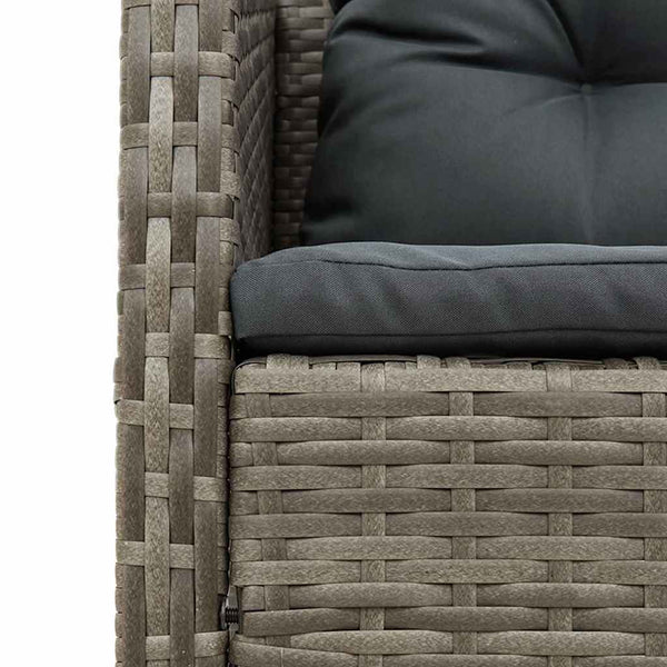 Gartensofa Set mit Kissen, Grau/Dunkelgrau