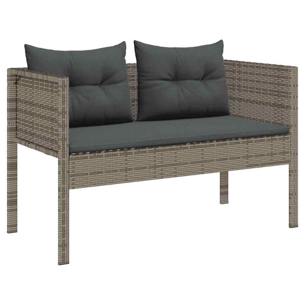 Gartensofa Set mit Kissen, Grau/Dunkelgrau