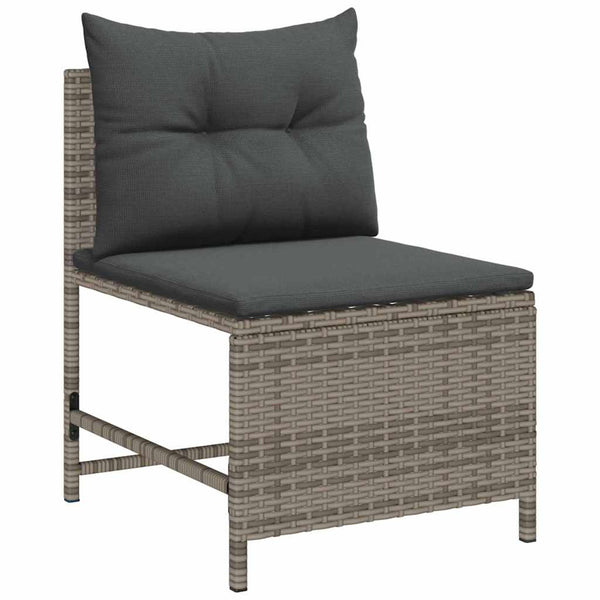Gartensofa Set mit Kissen, Grau/Dunkelgrau