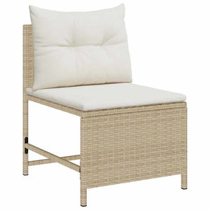 Gartensofa Set Beige Creme Polyrattan 6-teilig