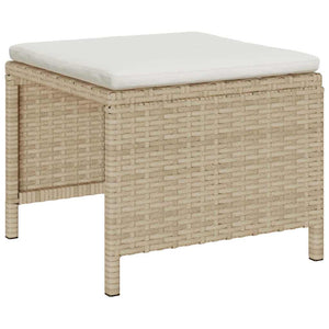Gartensofa Set Beige Creme Polyrattan 6-teilig