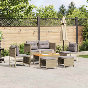 Gartensofa Set mit Kissen, 6-teilig
