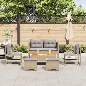 Gartensofa Set mit Kissen, 6-teilig