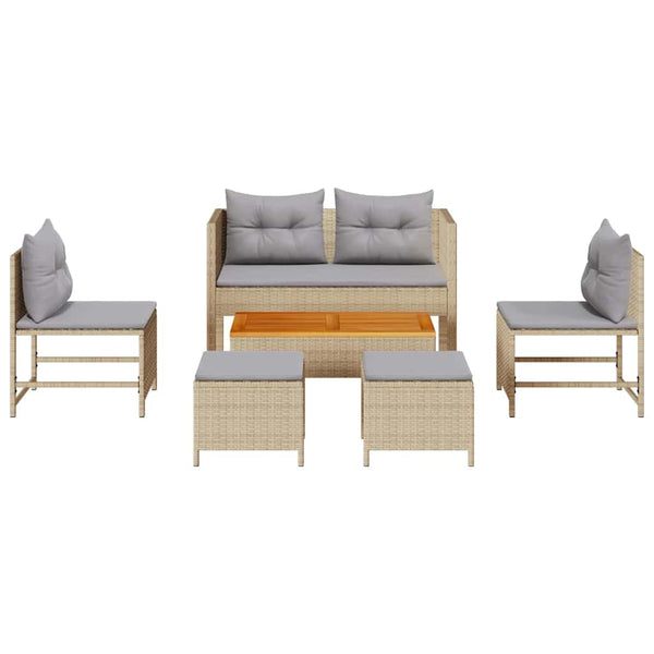 Gartensofa Set mit Kissen, 6-teilig
