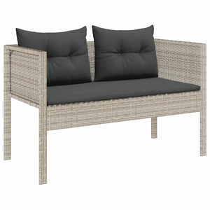 Gartensofa Set 6-teilig Poly Rattan Grau