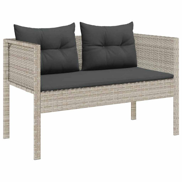 Gartensofa Set 6-teilig Poly Rattan Grau