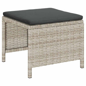Gartensofa Set 6-teilig Poly Rattan Grau