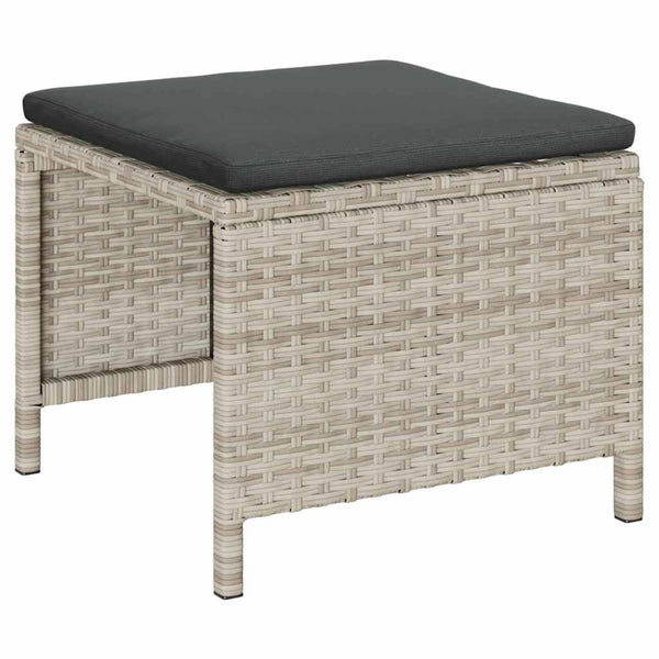 Gartensofa Set 6-teilig Poly Rattan Grau