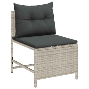 Gartensofa Set 6-teilig Poly Rattan Grau