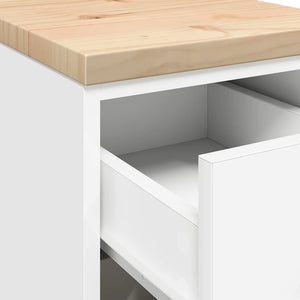 vidaXL Armoire de rangement de garage Blanc 30x51x85 cm Bois de pin massif
