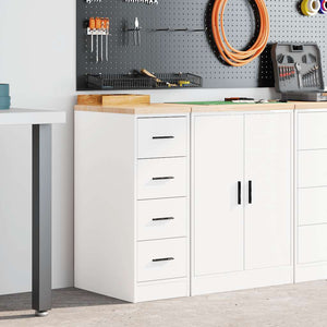 vidaXL Armoire de rangement de garage Blanc 30x51x85 cm Bois de pin massif