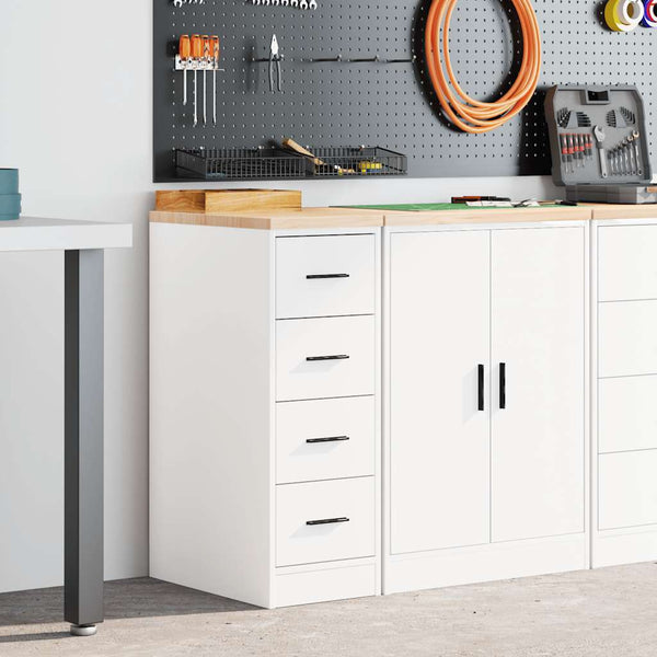 vidaXL Armoire de rangement de garage Blanc 30x51x85 cm Bois de pin massif