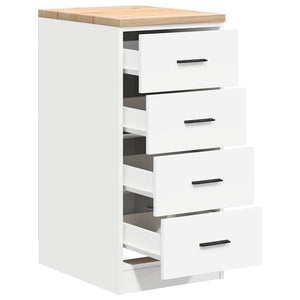 Werkzeugschrank Garage Weiß Kiefer Massivholz