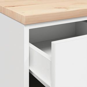 Werkzeugschrank Garage Weiß Kiefer Massivholz