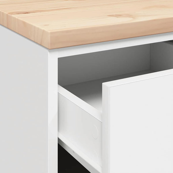 Werkzeugschrank Garage Weiß Kiefer Massivholz