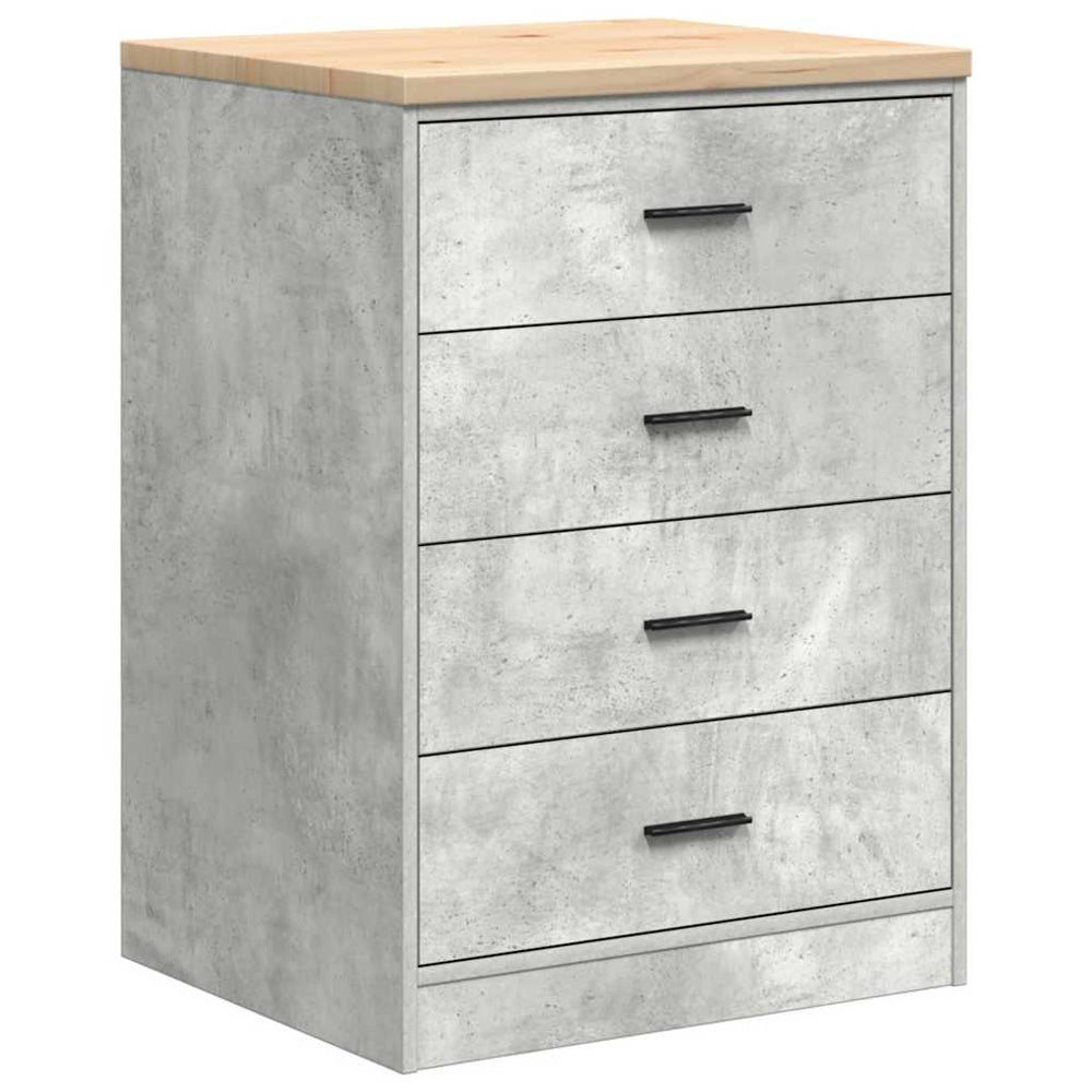 vidaXL Garage Storage Cabinet Concrete Grey Solid Pine Wood