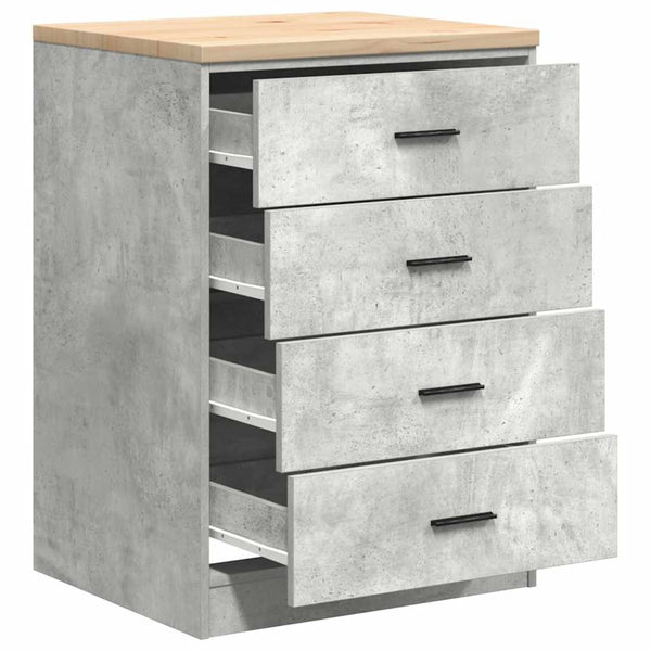 vidaXL Armoire de rangement pour garage gris béton bois de pin massif