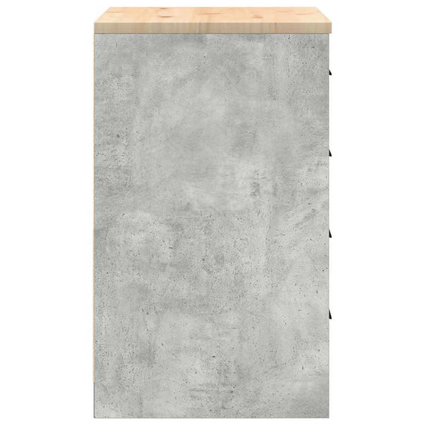 vidaXL Armoire de rangement pour garage gris béton bois de pin massif