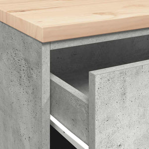 vidaXL Armoire de rangement pour garage gris béton bois de pin massif