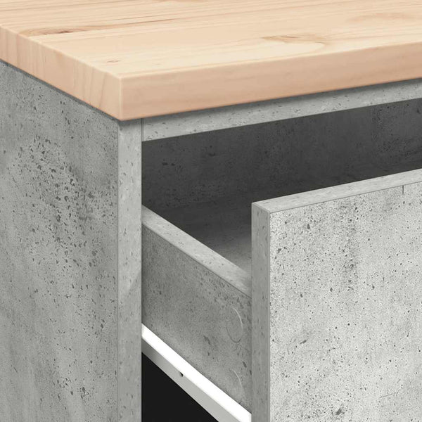 vidaXL Armoire de rangement pour garage gris béton bois de pin massif