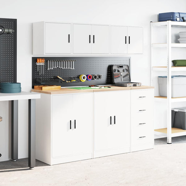 Garagen Wandschrank Weiß Holzwerkstoff