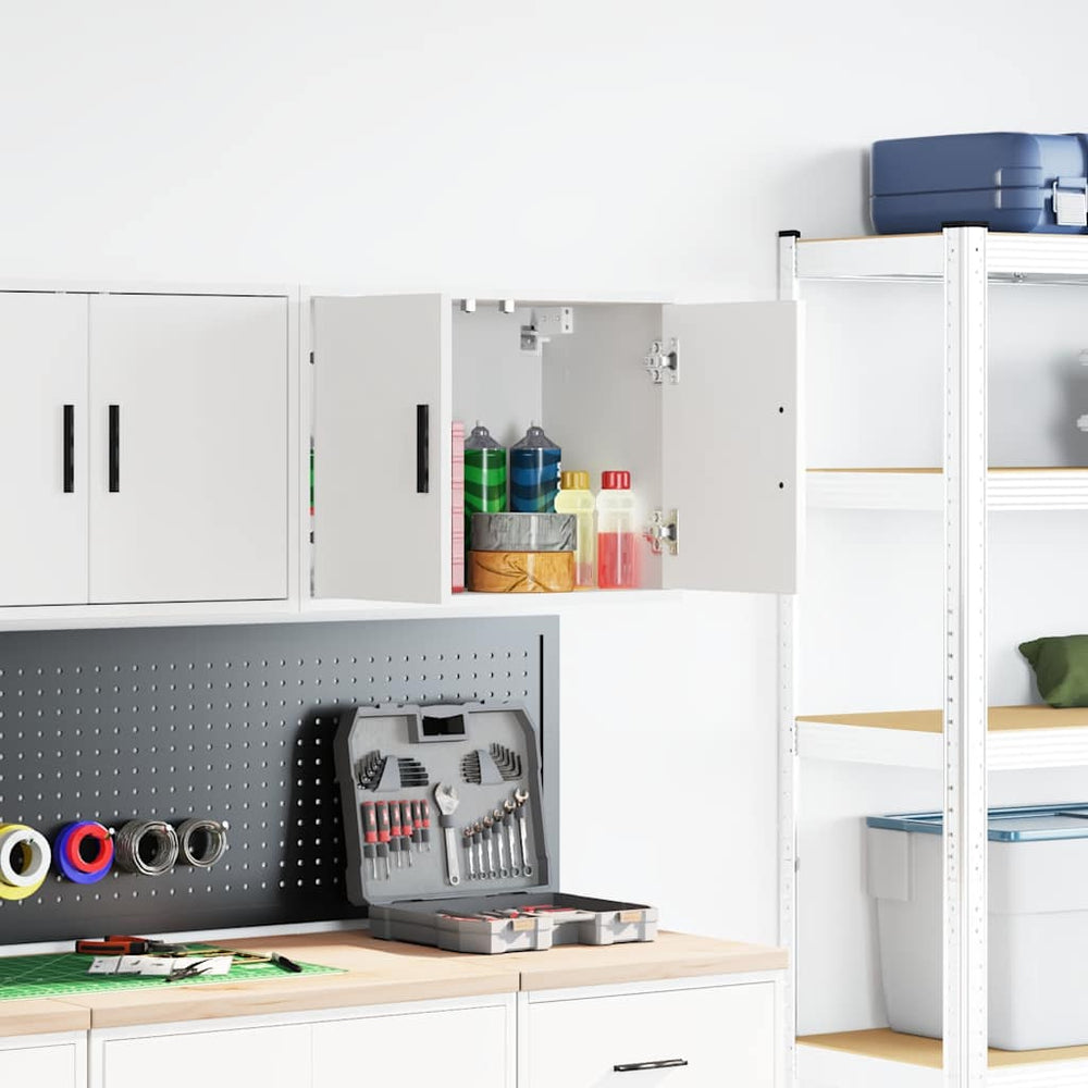 Garagen Wandschrank Weiß Holzwerkstoff