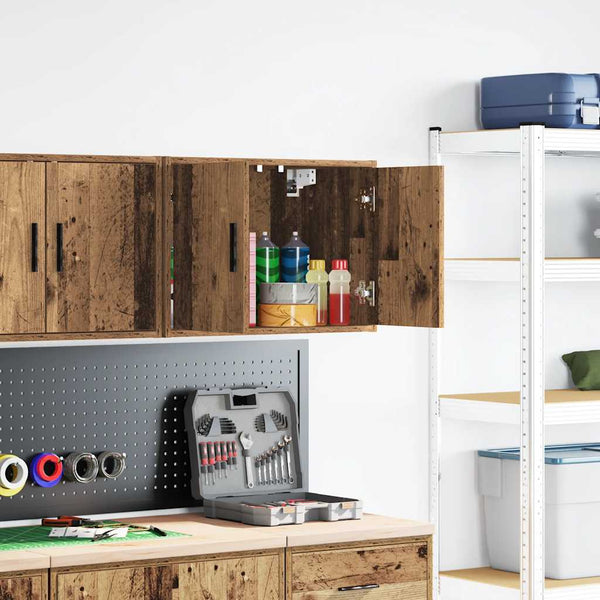 Wandschrank für Garage in Altholz-Optik